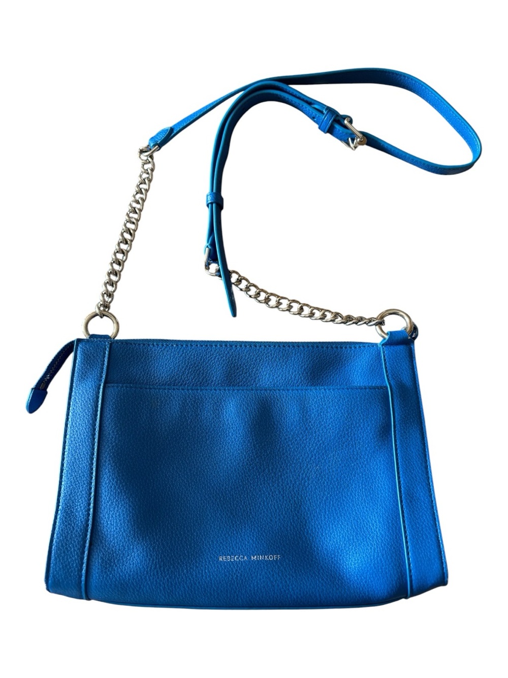 Rebecca Minkoff Electric Blue Pebbled Leather Chain Strap Crossbody